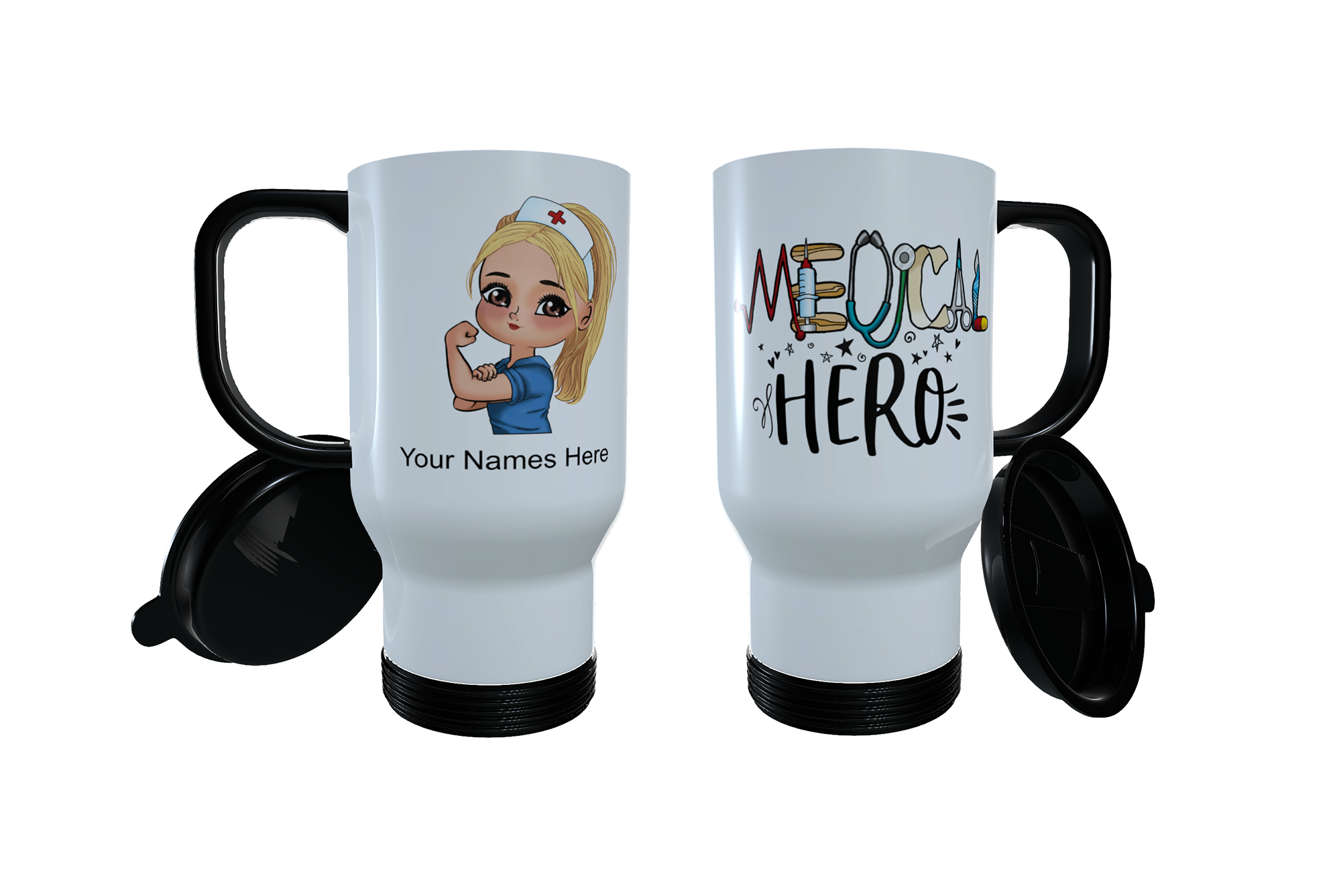 Nurse Travel Mug, Healthcare Hero, Medical Hero - Click Image to Close